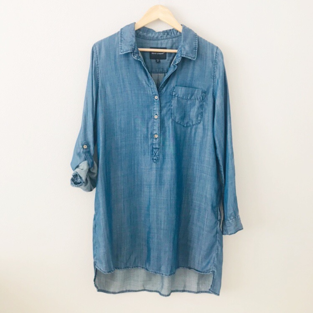 Velvet Heart Chambray Shift Dress